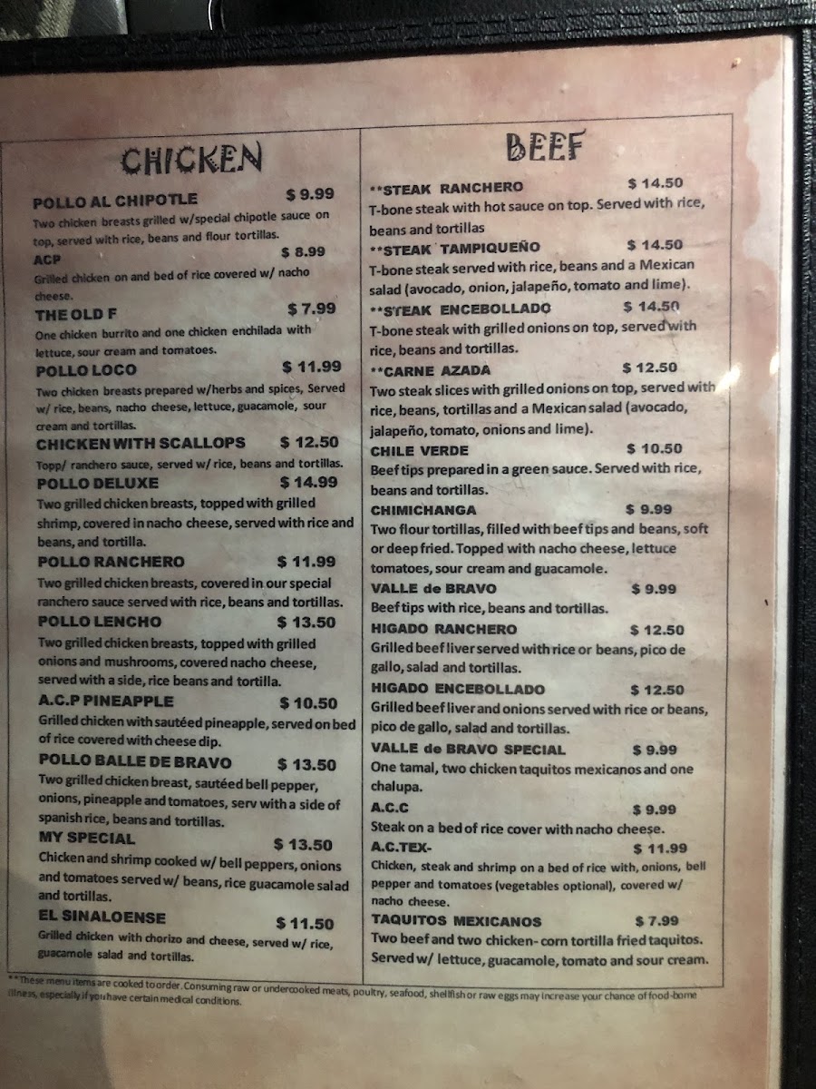 Valle de Bravo Mexican Grill 2 Menu - Image 3
